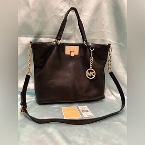 Michael Kors - Channing Black Leather - Medium Size Tote/Satchel Bag NWT